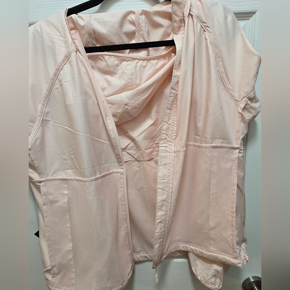 The North Face Women's Light Pink Hooded Windbreaker Jacket, Size L - Picture 14 of 16